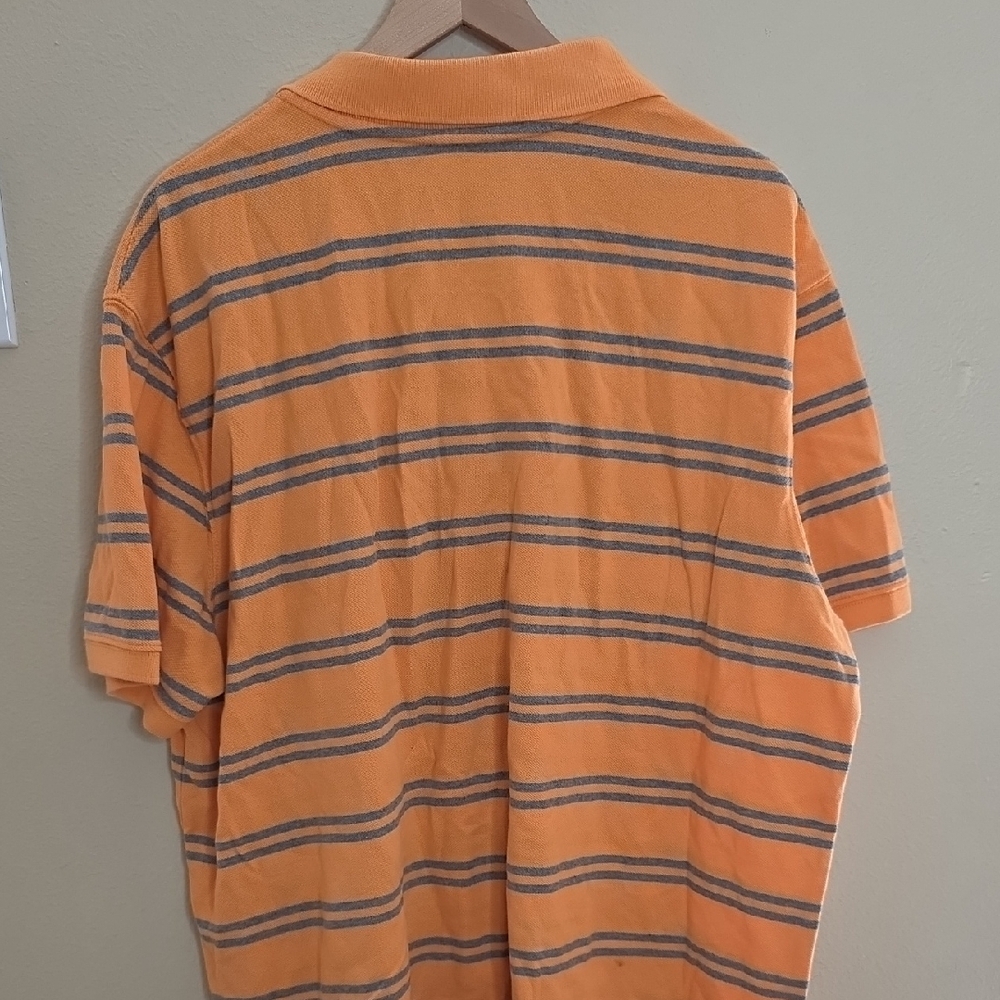 St. John’s Bay Men's Orange Striped Polo Shirt Short Sleeve Size XXL - Picture 4 of 7